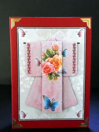 Fantasy Rose Kimono Card in Pink Mini Kit by Ulla Skraedderdal