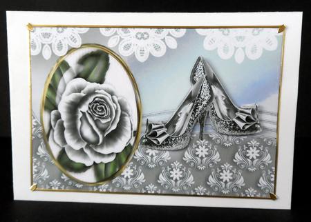 Silver Roses & Sparkle Shoes A4 by Ulla Skraedderdal