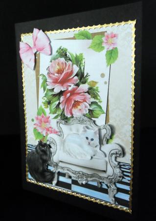 Pampered Persian Kitties with Pink Roses by Ulla Skraedderdal