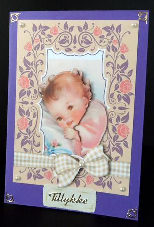 Baby in Beautiful Floral Frame by Ulla Skraedderdal