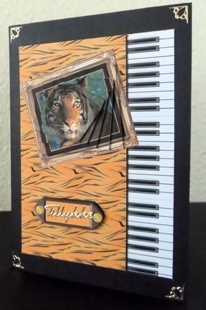 Tiger Twisted Pyramid Card Front by Ulla Skraedderdal