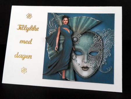 Stunning Teal Masque Elegance by Ulla Skraedderdal