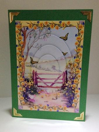 Spring Daffodils Scene Pyramid Topper by Ulla Skraedderdal