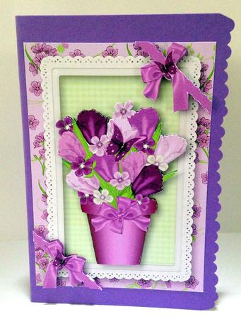 Purple Tulips & Butterflies by Ulla Skraedderdal