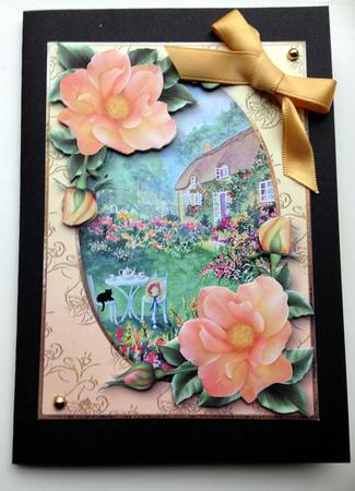 Pretty Peach Roses at the Flower Cottage by Ulla Skraedderdal