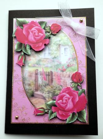 Deep Pink Roses at the Rose Cottage by Ulla Skraedderdal
