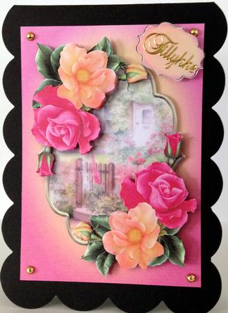 Peach Melba Rose Cottage Decoupage Mini Kit by Ulla Skraedderdal