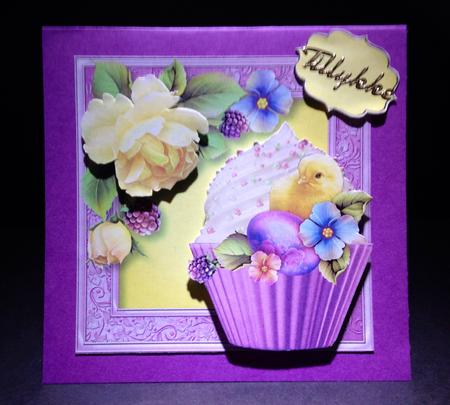 Easter Chick Cupcake 8x8 Quick Topper by Ulla Skraedderdal