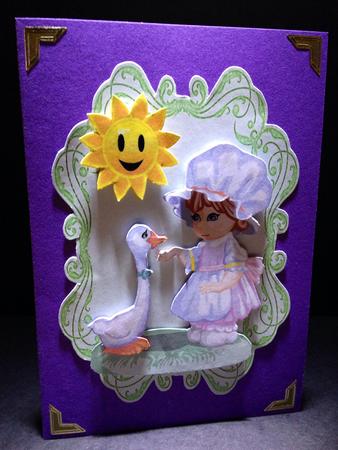 Little Maid with Her Duck and Sunshine by Ulla Skraedderdal