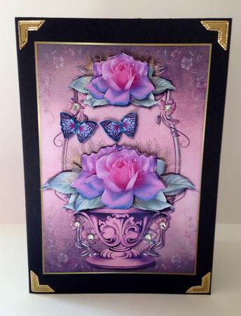Vase Pink Roses by Ulla Skraedderdal