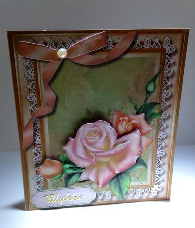 Beatiful Roses in a Buff Frame  by Ulla Skraedderdal