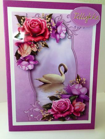 Beautiful Swan with Belle Roses A5 by Ulla Skraedderdal