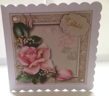 Pink Downton Decor Roses 8x8 Quick Topper by Ulla Skraedderdal