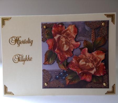 Male Card & Autumn Roses by Ulla Skraedderdal