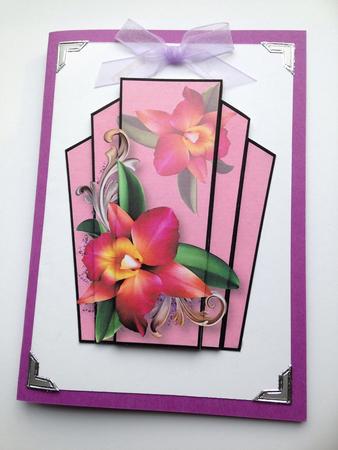 Art Deco Stacker Topper - Pink Orchid by Ulla Skraedderdal
