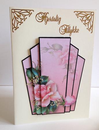 Art Deco Stacker Topper - Pale Pink Roses by Ulla Skraedderdal