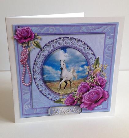 Beautiful Horse with Roses and Pearls  by Ulla Skraedderdal