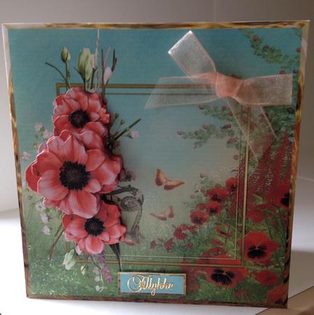 Poppy Fields Card with Decoupage by Ulla Skraedderdal