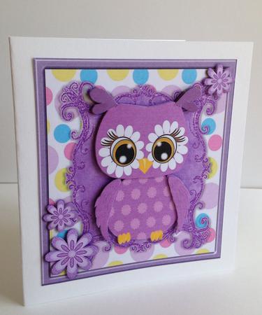 Gorgeous Purple Owl 8x8 Mini Kit by Ulla Skraedderdal