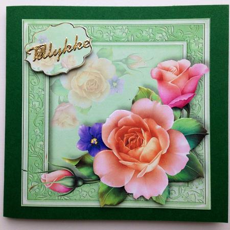Beautiful Spring Roses 8x8 Quick Topper by Ulla Skraedderdal