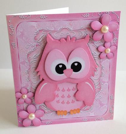 Gorgeous Pink Owl 8x8 Mini Kit by Ulla Skraedderdal
