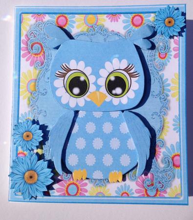 Beautiful Blue Owl 8x8 Mini Kit by Ulla Skraedderdal