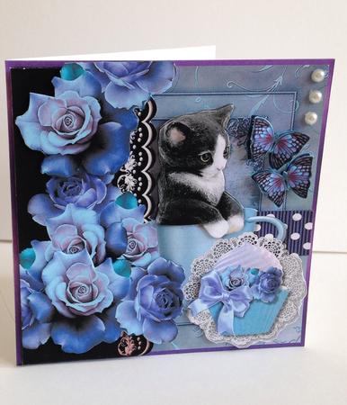 Mini Kit Cute Kitten in Bleu by Ulla Skraedderdal