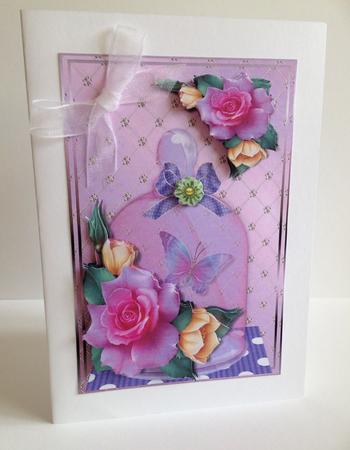 Jar of Spring Roses & Butterfly by Ulla Skraedderdal