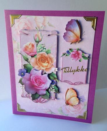 Spring Roses with Butterflies Quick Card by Ulla Skraedderdal