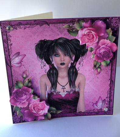 The Portrait in Purple 7x7 by Ulla Skraedderdal