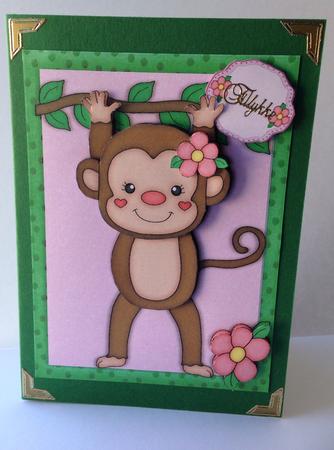 Gorgeous Monkey with a Pink Flower by Ulla Skraedderdal