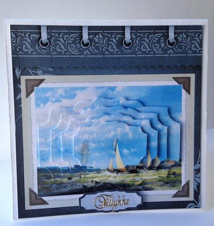 Setting Off to Sea Card with Shaped Layers by Ulla Skraedderdal