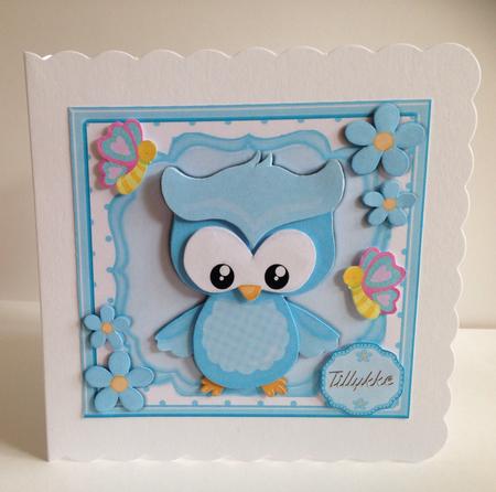 Cute Baby Blue Owl 8x8 Mini Kit by Ulla Skraedderdal