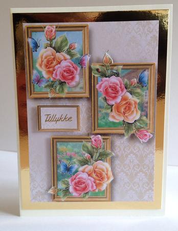 Rosy Glow Roses Frame Trio by Ulla Skraedderdal
