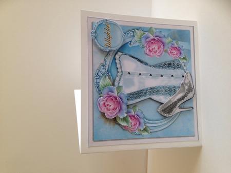 Beautiful White & Silver Corset with Roses 8x8 Mini Kit by Ulla Skraedderdal