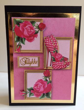 Spotty Shoes & Deep Pink Roses Frame Trio by Ulla Skraedderdal