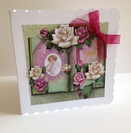 Book of Antique Roses 8x8 Quick Topper by Ulla Skraedderdal