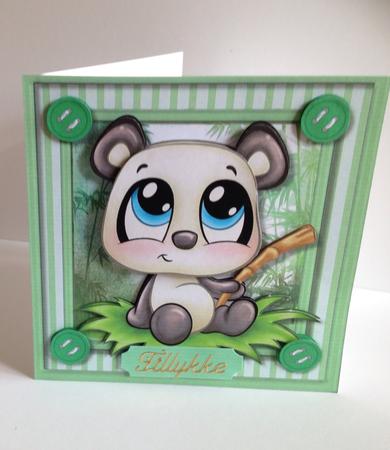 8x8 Mini Kit Cute Panda in the Bamboo by Ulla Skraedderdal