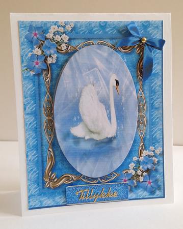 Beautiful Swan in a Gold Frame  by Ulla Skraedderdal