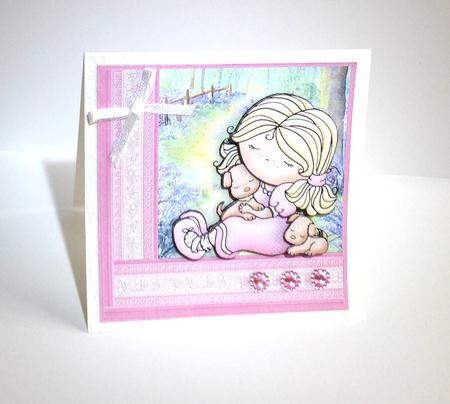 Suzies Pups Girl & Dogs Birthday Mini Kit & Decoupage by Ulla Skraedderdal