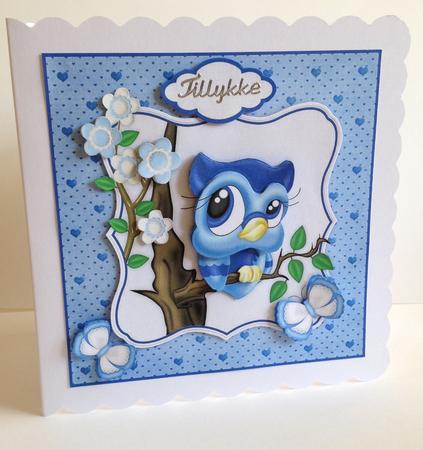 Ollie Owl 8" Square Card Mini-kit by Ulla Skraedderdal