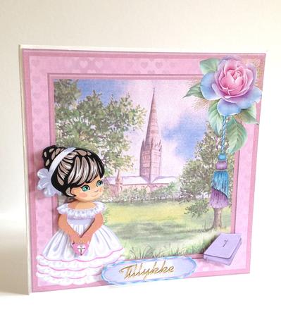 First Holy Communion Card Topper & Decoupage by Ulla Skraedderdal