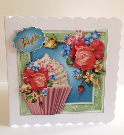 Rosey Posey Cupcake 8x8 Quick Topper by Ulla Skraedderdal