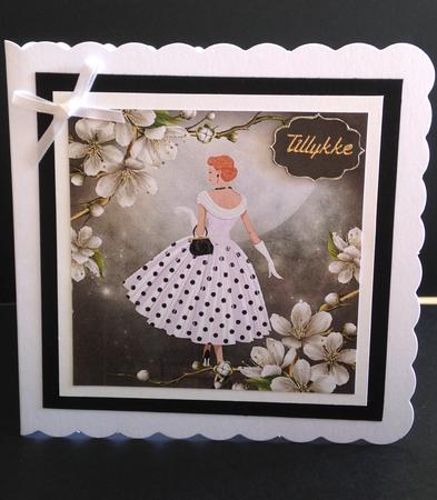 White Cherry Blossom Florale 8x8 Quick Topper by Ulla Skraedderdal