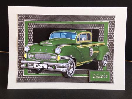 Green Retro Truck A5 Landscape by Ulla Skraedderdal