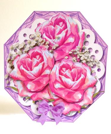 Lovely Lilac Octagonal with Roses and Babys Breath  by Ulla Skraedderdal