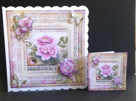 Cardtopper with Large Highbox Purple Flowers 371 by Ulla Skraedderdal