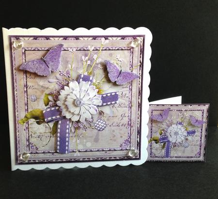 Cardtopper with Large Highbox Blue Flowers 373 by Ulla Skraedderdal