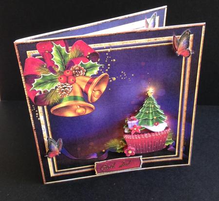 Cardtopper with Inlet Christmastree Cupcake 385 by Ulla Skraedderdal