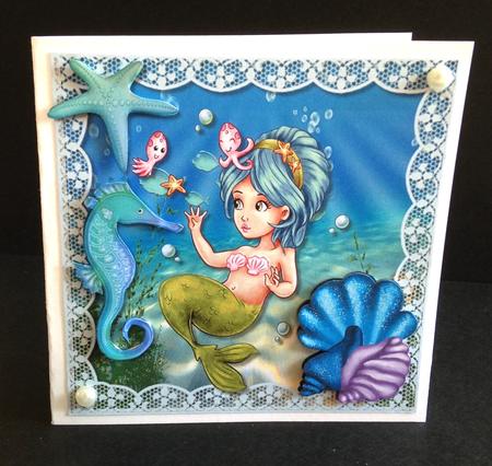 Under the Sea Topper & Tags Birthday Girl by Ulla Skraedderdal